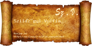 Szilágyi Vulfia névjegykártya